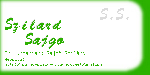 szilard sajgo business card